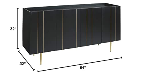 Signature Design by Ashley Brentburn Contemporary Accent Cabinet or TV Stand, Black