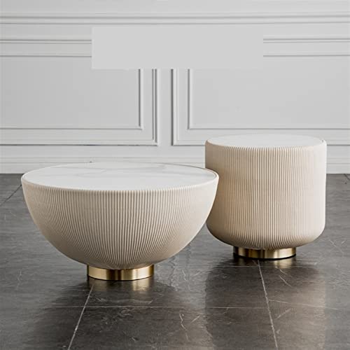KIZQYN End Table Light Luxury Home Coffee Table Modern Minimalist Small Apartment Living Room Round Table Nordic Creative Small Table Side Table (Color : 1)