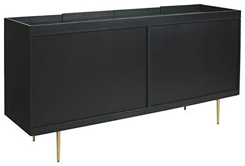 Signature Design by Ashley Brentburn Contemporary Accent Cabinet or TV Stand, Black