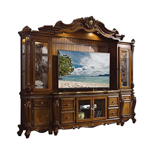 Acme Furniture Picardy Entertainment Center, Honey Oak