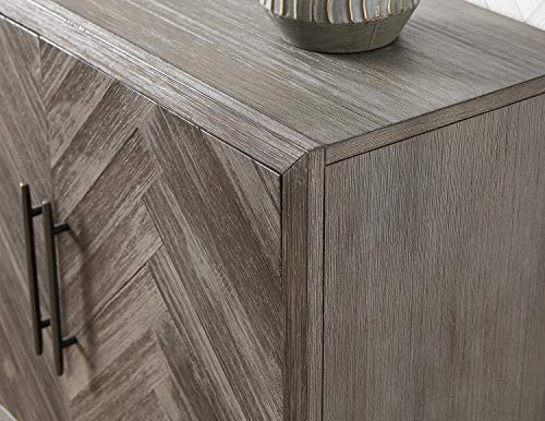 Martin Furniture 80" Four Door TV Console, Gray, Brown (IMPA380)