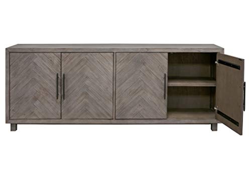 Martin Furniture 80" Four Door TV Console, Gray, Brown (IMPA380)