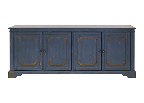 Rustic Blue 80" TV Console and Entertainment Stand