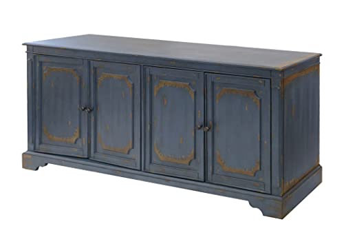 Rustic Blue 80" TV Console and Entertainment Stand