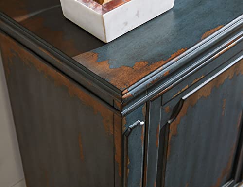 Rustic Blue 80" TV Console and Entertainment Stand