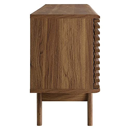 Modway Render 71" Mid-Century Modern Low Profile Media Console TV Stand, 71 Inch, Walnut