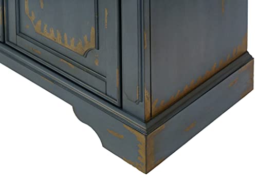 Rustic Blue 80" TV Console and Entertainment Stand