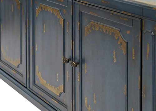 Rustic Blue 80" TV Console and Entertainment Stand