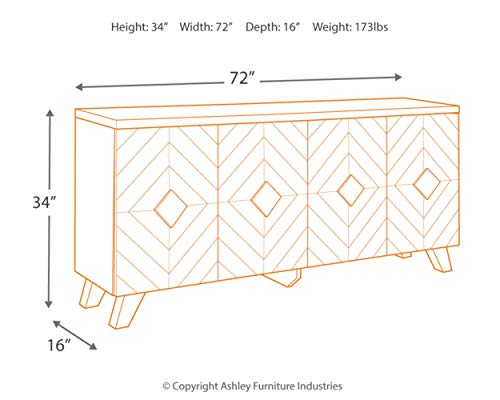 Signature Design by Ashley Robin Ridge Modern Wood Accent Cabinet or TV Stand, Brown & Black