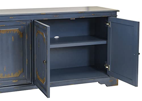 Rustic Blue 80" TV Console and Entertainment Stand