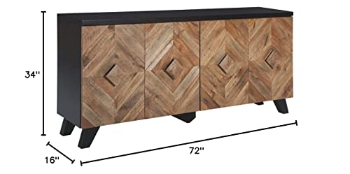Signature Design by Ashley Robin Ridge Modern Wood Accent Cabinet or TV Stand, Brown & Black