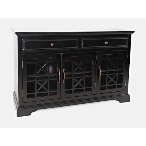 Jofran Craftsman 50" Media Unit TV Stand, 50''L x 19''W x 32''H, Antique Black