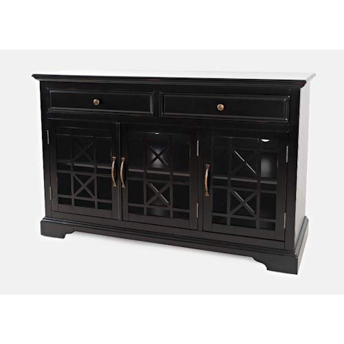 Jofran Craftsman 50" Media Unit TV Stand, 50''L x 19''W x 32''H, Antique Black