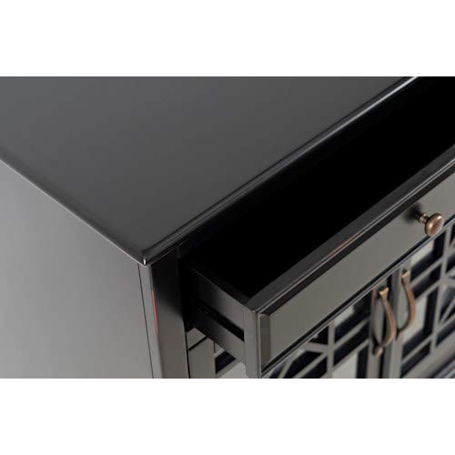 Jofran Craftsman 50" Media Unit TV Stand, 50''L x 19''W x 32''H, Antique Black