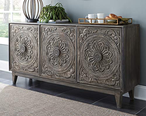 Signature Design by Ashley Fair Ridge Accent Cabinet, 4-door, Dark Brown