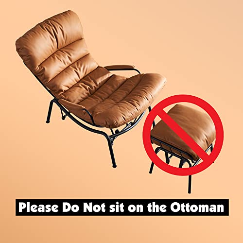 ovios Living Room Accent Chair with Ottoman,Mid Century Modern Rocking Chair,Recliner Chair with Ottoman,Chaise Lounge Chairs for Home Office Study,Armchair for Small Spaces (Light Brown)