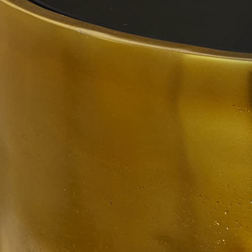 Deco 79 Aluminum Drip Accent Table with Melting Designed Legs and Shaded Glass Top, 16" x 16" x 25", Gold