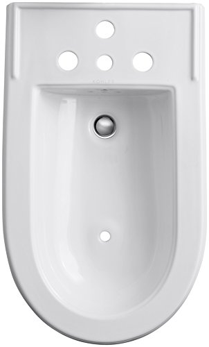 KOHLER 4886-0 Memoirs Vertical Spray Bidet with 4 Faucet Holes, Mounting Hardware Included, White