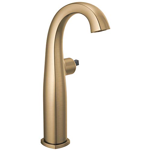 DELTA FAUCET 777-CZLHP-DST Single Bathroom Faucet-Less Handle Vessel, Champagne Bronze