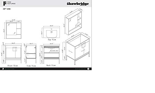 Fine Fixtures - Modern Blue 30" Bathroom Vanity Set, Black Matte Hardware, Vireous China Sink Top