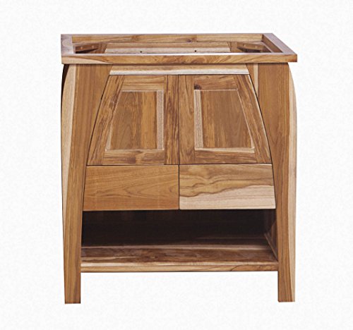 EcoDecors 100% Solid Teak Bathroom Vanity with Soft Close Doors and Drawers, Cabinet, Dresser, Chest of Drawers, 30x21.25x32, TR-BT-30-1