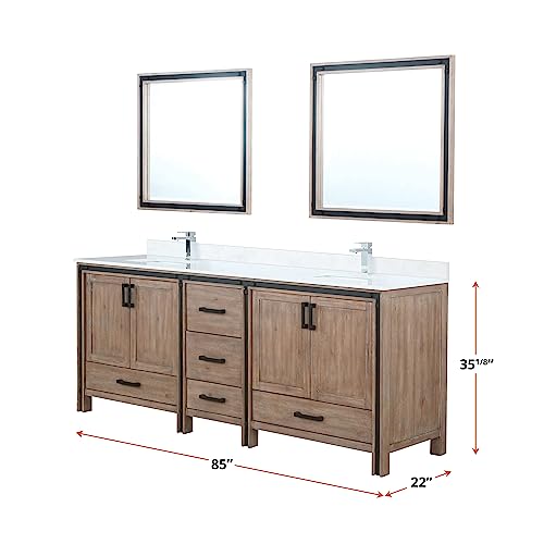 Lexora 84" Rustic Barnwood Vanity Cabinet Only