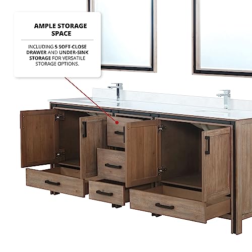 Lexora 84" Rustic Barnwood Vanity Cabinet Only