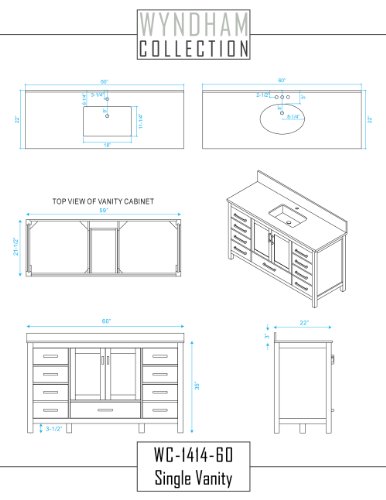 Wyndham Collection Sheffield 60 inch Single Bathroom Vanity in Espresso, White Carrara Marble Countertop, Undermount Oval Sink, and No Mirror