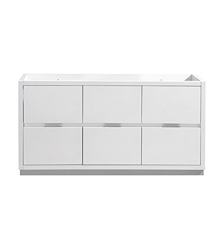 Fresca Valencia 60" Glossy White Free Standing Single Sink Modern Bathroom Cabinet