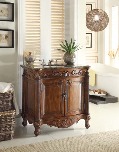 Benton Collection 32” Traditional Style Fiesta Bathroom Sink Vanity Cabinet CF-2873SB-TK
