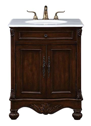 Elegant Decor VF-1033 Single Bathroom Vanity Set, 27", Teak/VF-1033