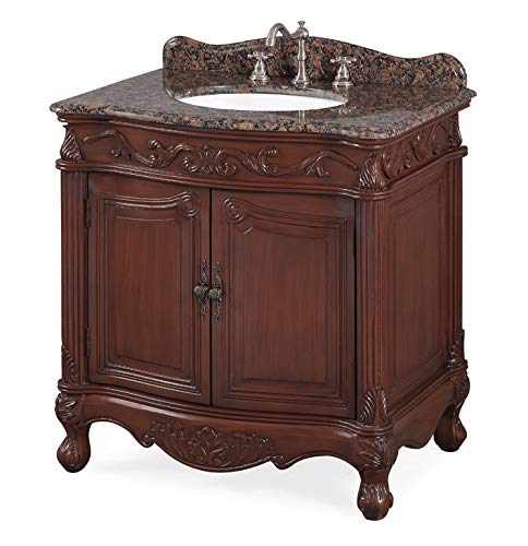 Benton Collection 32” Traditional Style Fiesta Bathroom Sink Vanity Cabinet CF-2873SB-TK