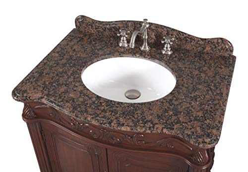 Benton Collection 32” Traditional Style Fiesta Bathroom Sink Vanity Cabinet CF-2873SB-TK