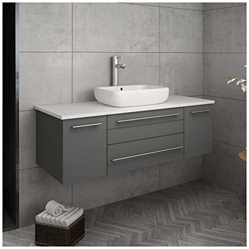 Fresca Stella 48" Wall Hung Vessel Bathroom Vanity in Royal Blue