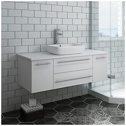 Fresca Stella 48" Wall Hung Vessel Bathroom Vanity in Royal Blue