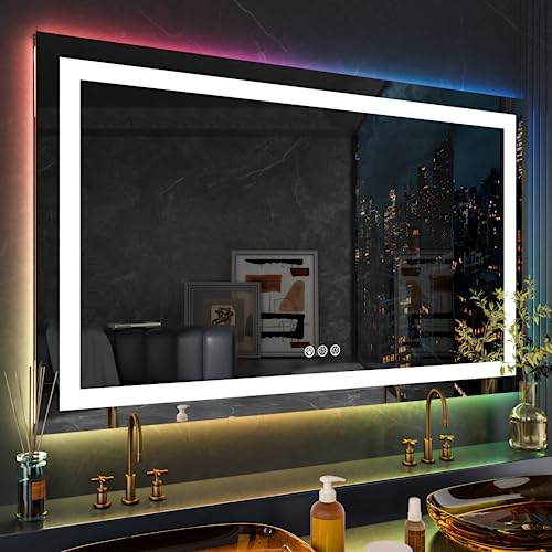 RGB LED Dimmable Bathroom Mirror with Lights