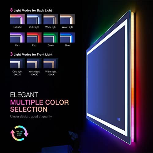 RGB LED Dimmable Bathroom Mirror with Lights