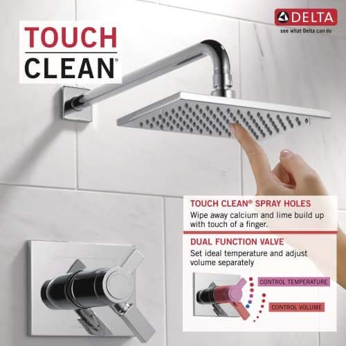Delta Faucet Vero 17T Series Dual-Function Shower Trim Kit with Single-Spray Touch-Clean Rain Shower Head, Venetian Bronze T17T253-RB (Valve Not Included)