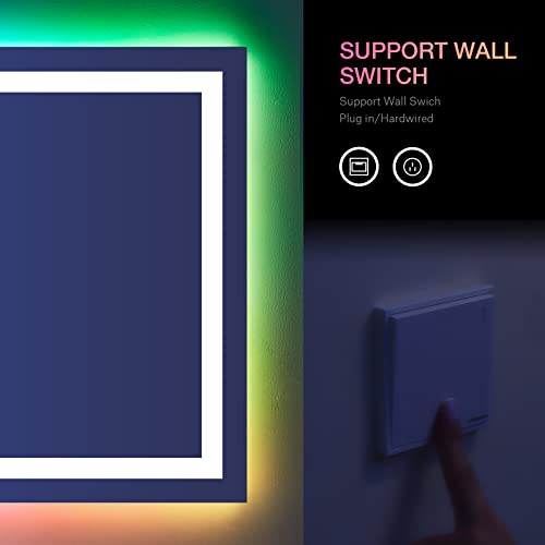 RGB LED Dimmable Bathroom Mirror with Lights