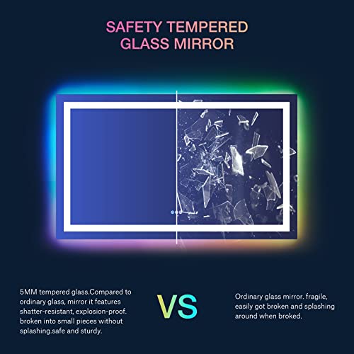 RGB LED Dimmable Bathroom Mirror with Lights