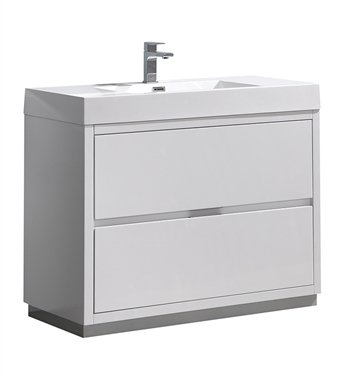 Fresca Valencia 40" Glossy White Free Standing Modern Bathroom Vanity