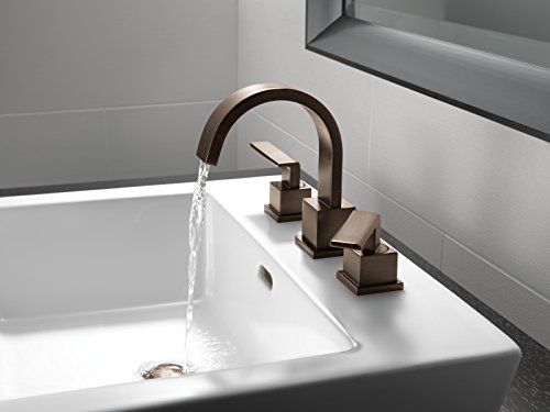 Delta Faucet Vero Widespread Bathroom Faucet 3 Hole, Bronze Bathroom Faucet, Bathroom Sink Faucet, Metal Drain Assembly, Venetian Bronze 3553LF-RB