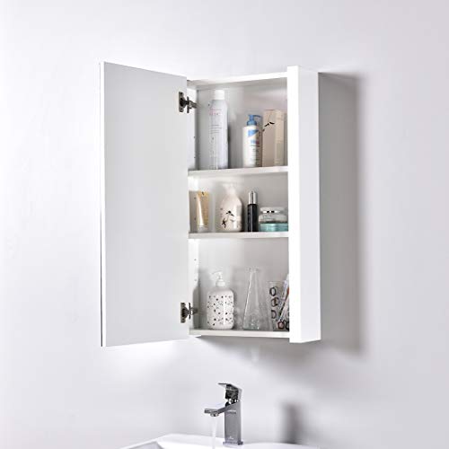 Blossom Milan 20" Inches Single Bathroom Vanity, MDF, Ceramic Sink with Mirror Medicine Cabinet Glossy White 014 20 01MC