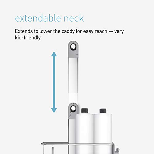 simplehuman Adjustable and Extendable Shower Caddy Large, Stainless Steel and Anodized Aluminum