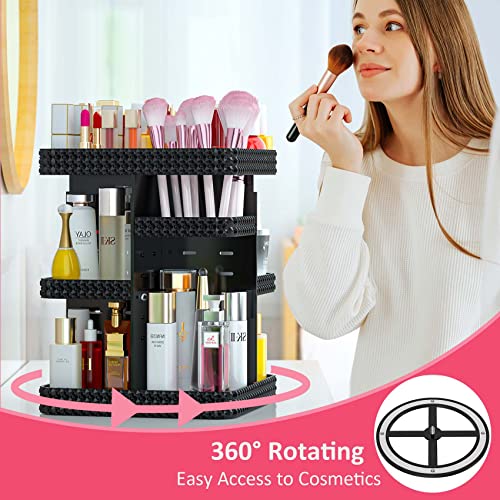 360 Rotating Makeup Organizer with Adjustable Layers
