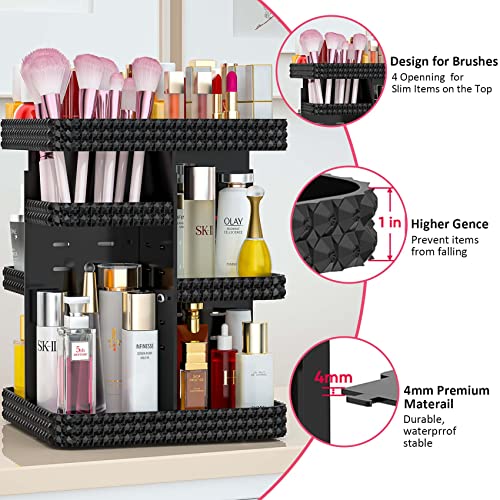 360 Rotating Makeup Organizer with Adjustable Layers