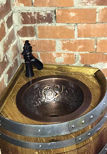Wine Barrel Corner Copper Sink Vanity