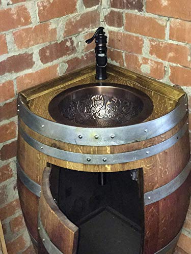 Wine Barrel Corner Copper Sink Vanity