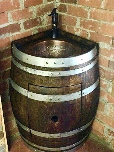 Wine Barrel Corner Copper Sink Vanity