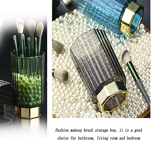 Jausokvy Makeup Organizer for Vanity,Makeup Drawer Organizer Cosmetic Display Case with Makeup Brushes Holder, Bathroom Make up Organizer Friend Gifts for Women (Mysterious Black)
